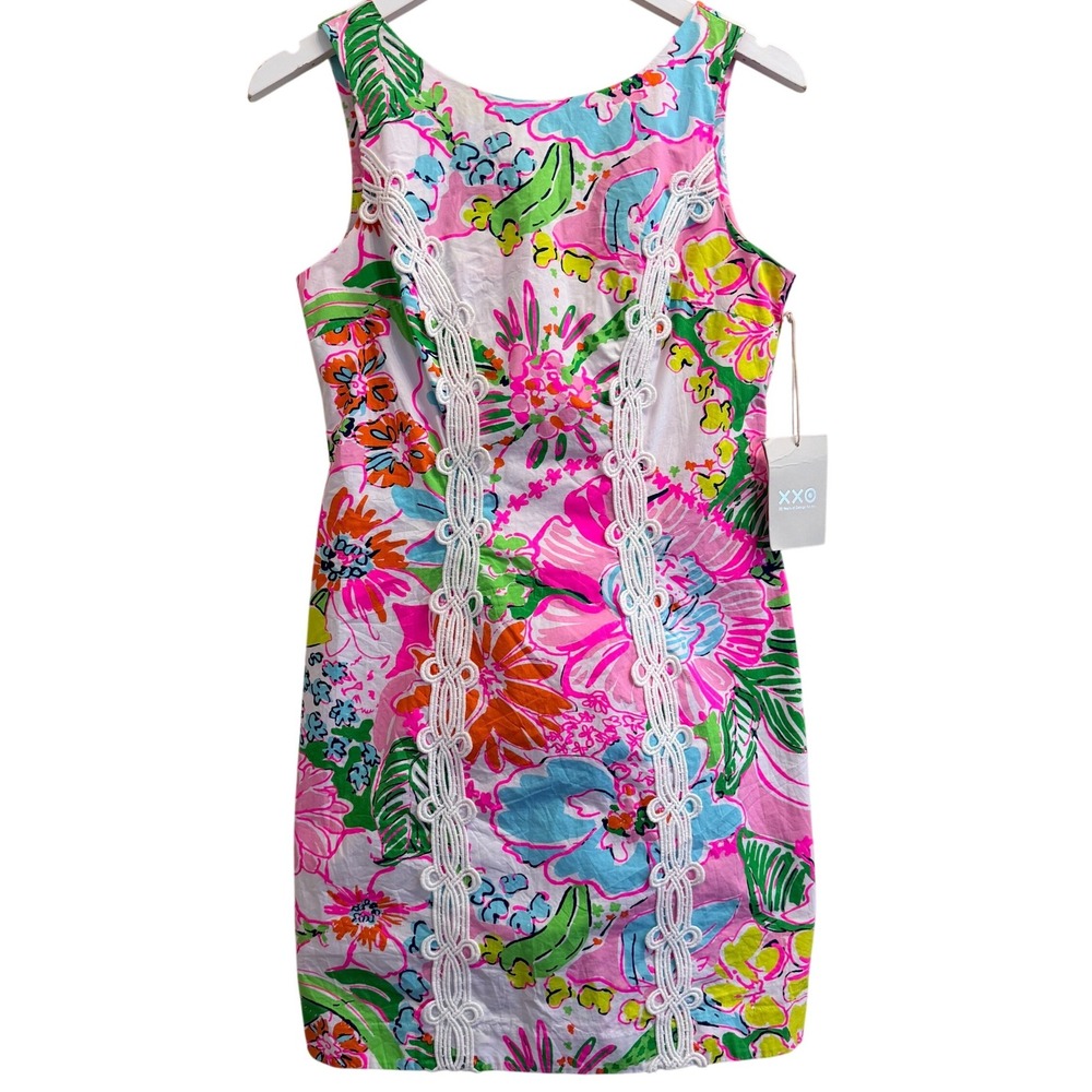 Lilly Pulitzer x Target 20th Anniv. Nosey Posie Shift Dress Womens 6 Floral Pink